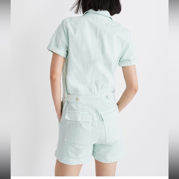 Madewell denim coveralls romper. Worn once. Size XXSP. so cute! - Picture 3 of 8